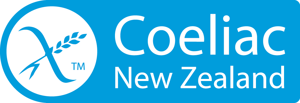 The Coeliac New Zealand logo in blue and white. 